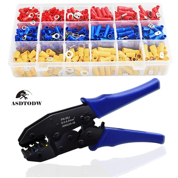 Tubular terminal crimping tools electrical pliers AWG22-10 Insulated Ratcheting Terminals Crimper Tool Kit high precision
Tubular terminal crimping tools electrical pliers AWG22-10 Insulated Ratcheting Terminals Crimper Tool Kit high precision