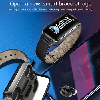 T89S Smart Bracelet IP67 Waterproof Sports Bracelet TWS Bluetooth Headset for Heart Rate Blood Pressure Monitoring
T89S Smart Bracelet IP67 Waterproof Sports Bracelet TWS Bluetooth Headset for Heart Rate Blood Pressure Monitoring