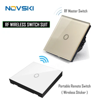 Home Smart Touch Switch RF Remote 27A-12V Battery Anywhere to Control ON/OFF, Crystal Tempered Glass Panel Golden 1 open EU/UK
Home Smart Touch Switch RF Remote 27A-12V Battery Anywhere to Control ON/OFF, Crystal Tempered Glass Panel Golden 1 open EU/UK