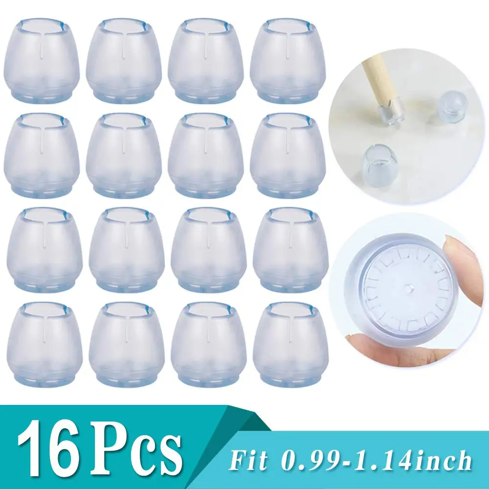 16 Pack Chair Leg Caps Silicone Floor Protector Round Furniture Table Feet Covers Nonslip Foot Mats for Multi-sizeTransparent
16 Pack Chair Leg Caps Silicone Floor Protector Round Furniture Table Feet Covers Nonslip Foot Mats for Multi-sizeTransparent