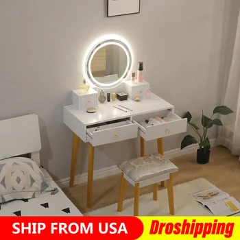 Nordic 4 Drawers Dresser Table Mirror With Chair Set Vanity Table Makeup Stool Wooden Mesa Assembly Bedroom
Nordic 4 Drawers Dresser Table Mirror With Chair Set Vanity Table Makeup Stool Wooden Mesa Assembly Bedroom