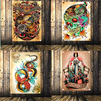 Vintage Tattoo Poster Flag Banner Wall Sticker Four-hole Tapestry Canvas Art Bar Coffee Barber Shop Bedroom Home Decoration 
Vintage Tattoo Poster Flag Banner Wall Sticker Four-hole Tapestry Canvas Art Bar Coffee Barber Shop Bedroom Home Decoration
