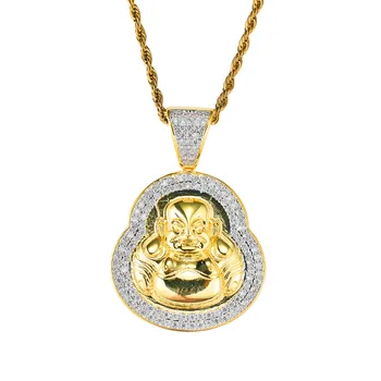Hip Hop Chain Fully Iced Out Lab Diamond Delicate Maitreya Buddha Pendent Necklace for Men Women 
Hip Hop Chain Fully Iced Out Lab Diamond Delicate Maitreya Buddha Pendent Necklace for Men Women