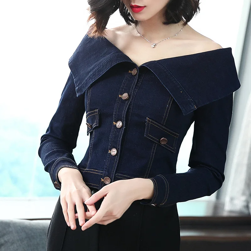 2019 Early Spring New Style WOMEN'S Dress-Style Slim Fit Horizontal Neck off-Shoulder Cardigan Short Cowboy Jacket Aw8046
2019 Early Spring New Style WOMEN'S Dress-Style Slim Fit Horizontal Neck off-Shoulder Cardigan Short Cowboy Jacket Aw8046