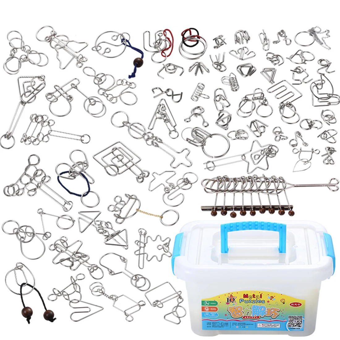 61Pcs Kongming Lock Metal Brain Teasers Learning Puzzle Educational Toy Gift for Kids and Adults
61Pcs Kongming Lock Metal Brain Teasers Learning Puzzle Educational Toy Gift for Kids and Adults