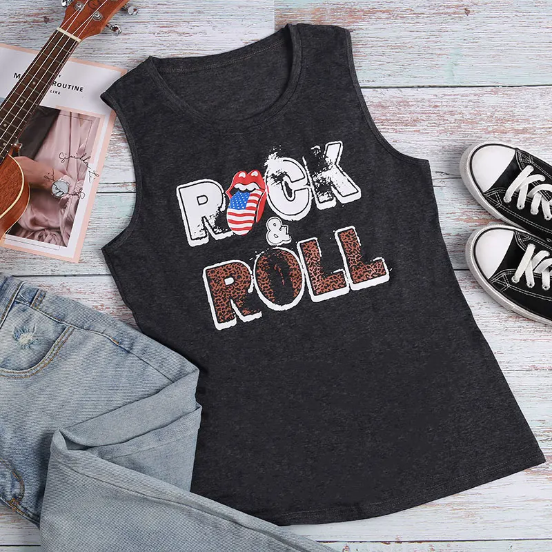 Women Rock Roll American flag Tank Vogue Femme Summer Girl Dark Grey Punk Top Plus Size Loose graphic Sleeveless festival Vest
Women Rock Roll American flag Tank Vogue Femme Summer Girl Dark Grey Punk Top Plus Size Loose graphic Sleeveless festival Vest