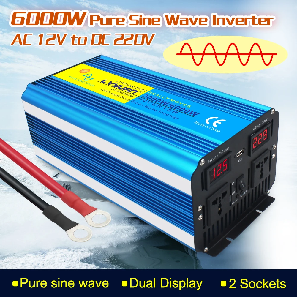 DC12V 24V To AC 220V 240V Pure Sine Wave Inverter Car Inverter Wireless Remote Control LED Display Inverter converter 12 220v
DC12V 24V To AC 220V 240V Pure Sine Wave Inverter Car Inverter Wireless Remote Control LED Display Inverter converter 12 220v