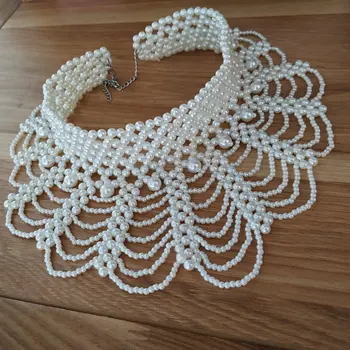 Handmade Pearl Weaving Choker Necklace For Women Multi-layers Pearl Fake Collar Hollow Out Necklace Party Female Body Jewelry
Handmade Pearl Weaving Choker Necklace For Women Multi-layers Pearl Fake Collar Hollow Out Necklace Party Female Body Jewelry