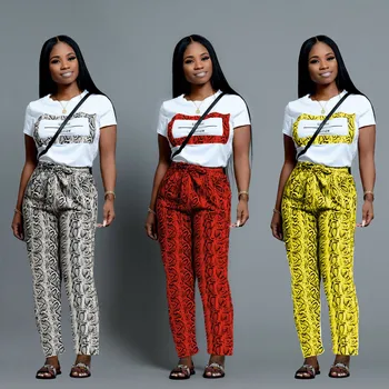 Fashion Snake Print Trousers Short Sleeve 2 Piece Outfits for Women Sweatsuit Two Piece Set Women Tracksuit Ladies Clothing 
Fashion Snake Print Trousers Short Sleeve 2 Piece Outfits for Women Sweatsuit Two Piece Set Women Tracksuit Ladies Clothing