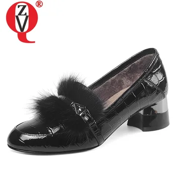 ZVQ spring new fashion women pumps outside warm mid heels genuine leather round toe slip-on women shoes drop shipping size 33-43
ZVQ spring new fashion women pumps outside warm mid heels genuine leather round toe slip-on women shoes drop shipping size 33-43