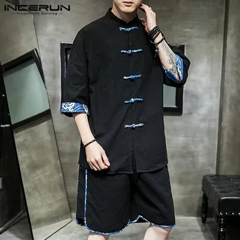 INCERUN 2020 Chinese Style Men Sets Half Sleeve Cotton Button Shirt Patchwork Shorts Vintage Streetwear Casual Men Sets 2 Pieces 
INCERUN 2020 Chinese Style Men Sets Half Sleeve Cotton Button Shirt Patchwork Shorts Vintage Streetwear Casual Men Sets 2 Pieces