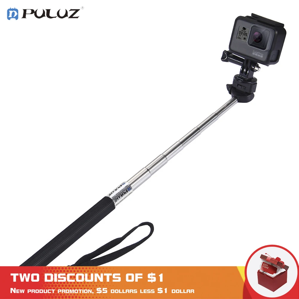 

PULUZ Go Pro Accessories Extendable Handheld Selfie Stick Monopod for Dji OSMO Action /GoPro NEW HERO /HERO6 /5 Session /4 /3 /2