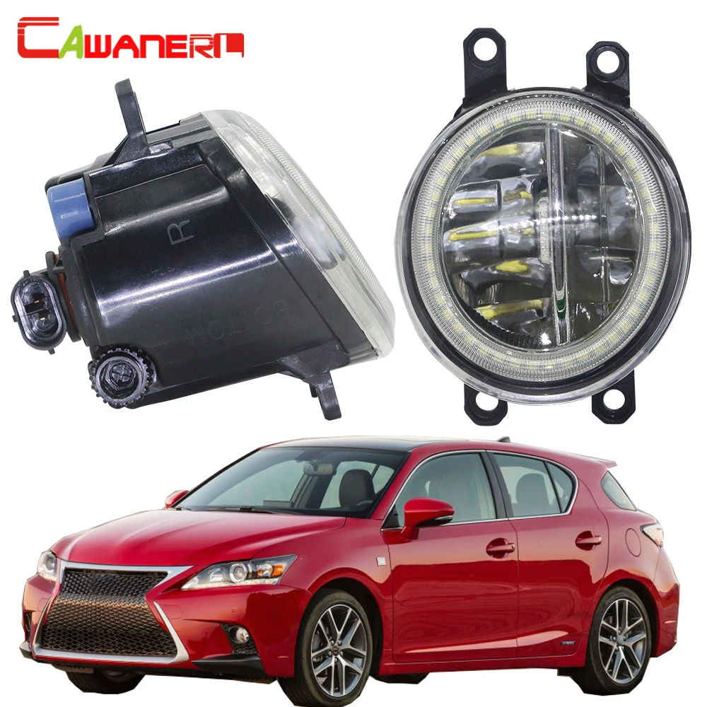 

Cawanerl для Lexus CT200h 2011 2012 2013 2014 автомобиля H11 светодиодный лампы передние противотуманные фары светильник + глаза ангела дневного светильник 4000LM 12V