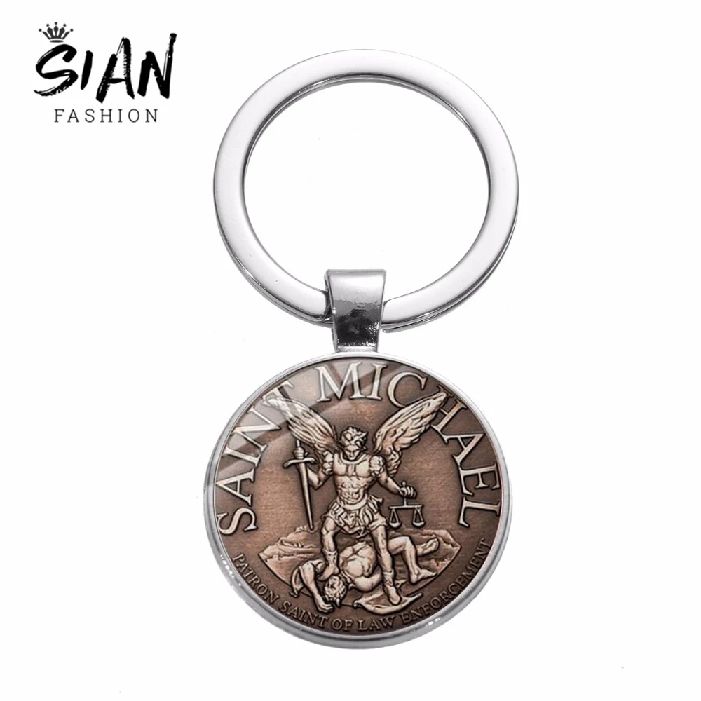 SIAN Vintage Archangel St.Michael Keychain Protect Me Saint Shield Orthodox Glass Dome Pendant Amulet Key Chain Keyring Souvenir
SIAN Vintage Archangel St.Michael Keychain Protect Me Saint Shield Orthodox Glass Dome Pendant Amulet Key Chain Keyring Souvenir