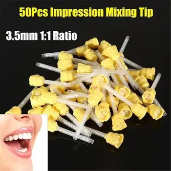 50PCS 1:1 Dentistry Yellow Tips Dental Silicone Rubber Gun Conveying Mixing Head 4.2 mm Automatic Mixing Tips for Gun Mixing
50PCS 1:1 Dentistry Yellow Tips Dental Silicone Rubber Gun Conveying Mixing Head 4.2 mm Automatic Mixing Tips for Gun Mixing