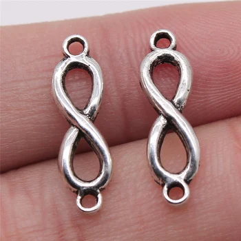

15pcs Infinity Symbol Connector Charms DIY Jewelry Making Jewelry Finding Tibetan Silver Color 6x21mm
