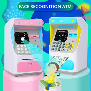 Simulated Face Recognition ATM Machine Cash Box Emulation Password Automatic Roll Money Safe Piggy Bank for kids toys xmas gifts
Simulated Face Recognition ATM Machine Cash Box Emulation Password Automatic Roll Money Safe Piggy Bank for kids toys xmas gifts