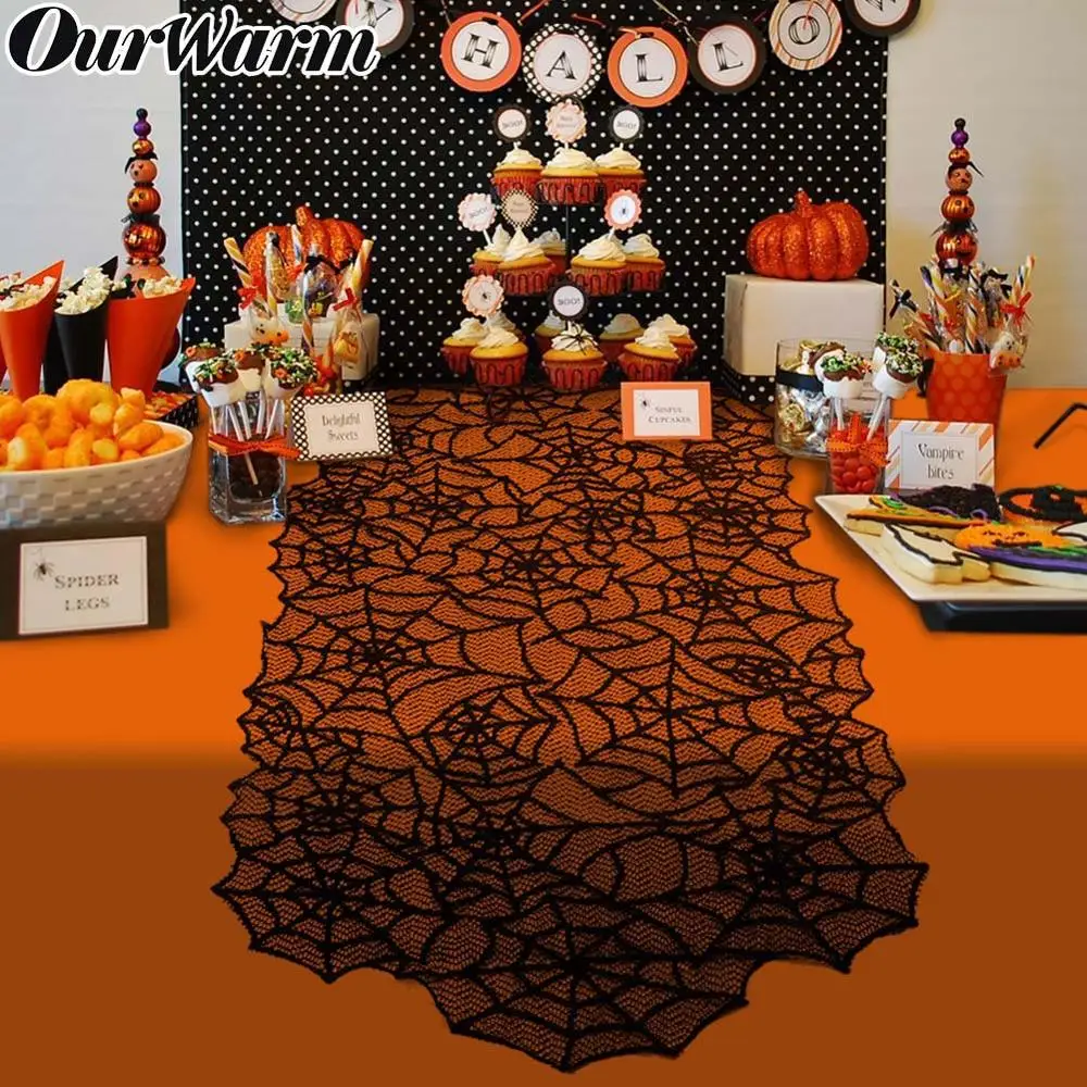 OurWarm 20x80 inch Halloween Spiderweb Table Runner Black Lace Polyester Tablecloth for Halloween Table Decoration
OurWarm 20x80 inch Halloween Spiderweb Table Runner Black Lace Polyester Tablecloth for Halloween Table Decoration