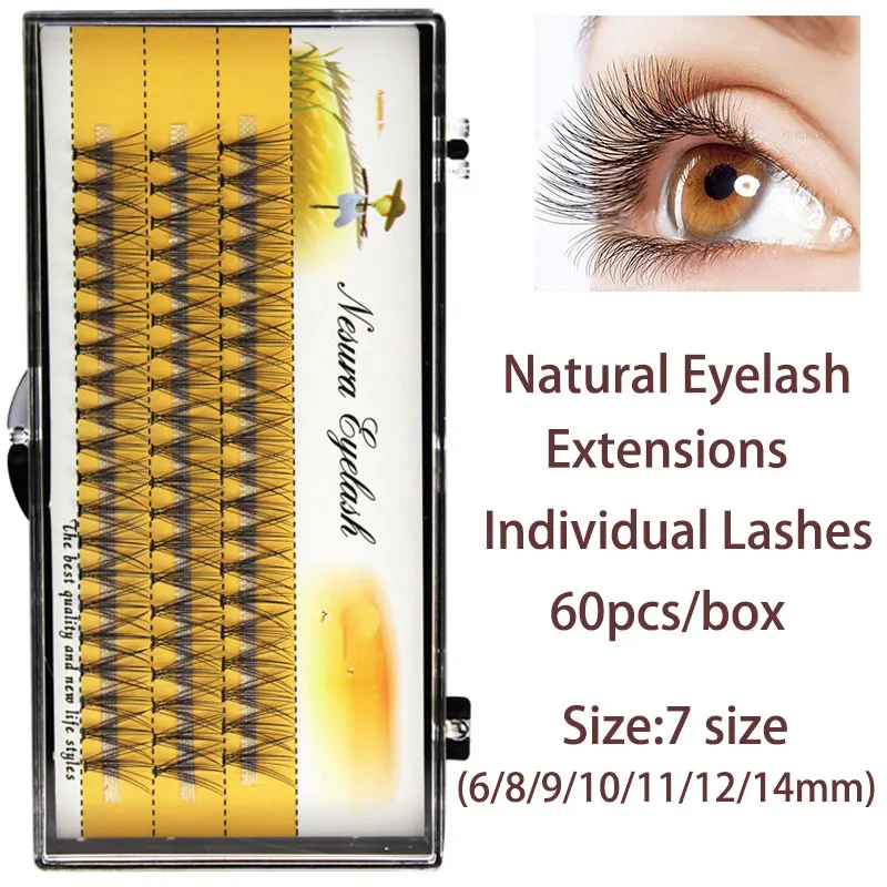 60pcs Natural Eyelash Extensions 6mm -14mm Individual Lashes Curl Black False Eyelashes Grafting Extension Makeup Tools
60pcs Natural Eyelash Extensions 6mm -14mm Individual Lashes Curl Black False Eyelashes Grafting Extension Makeup Tools