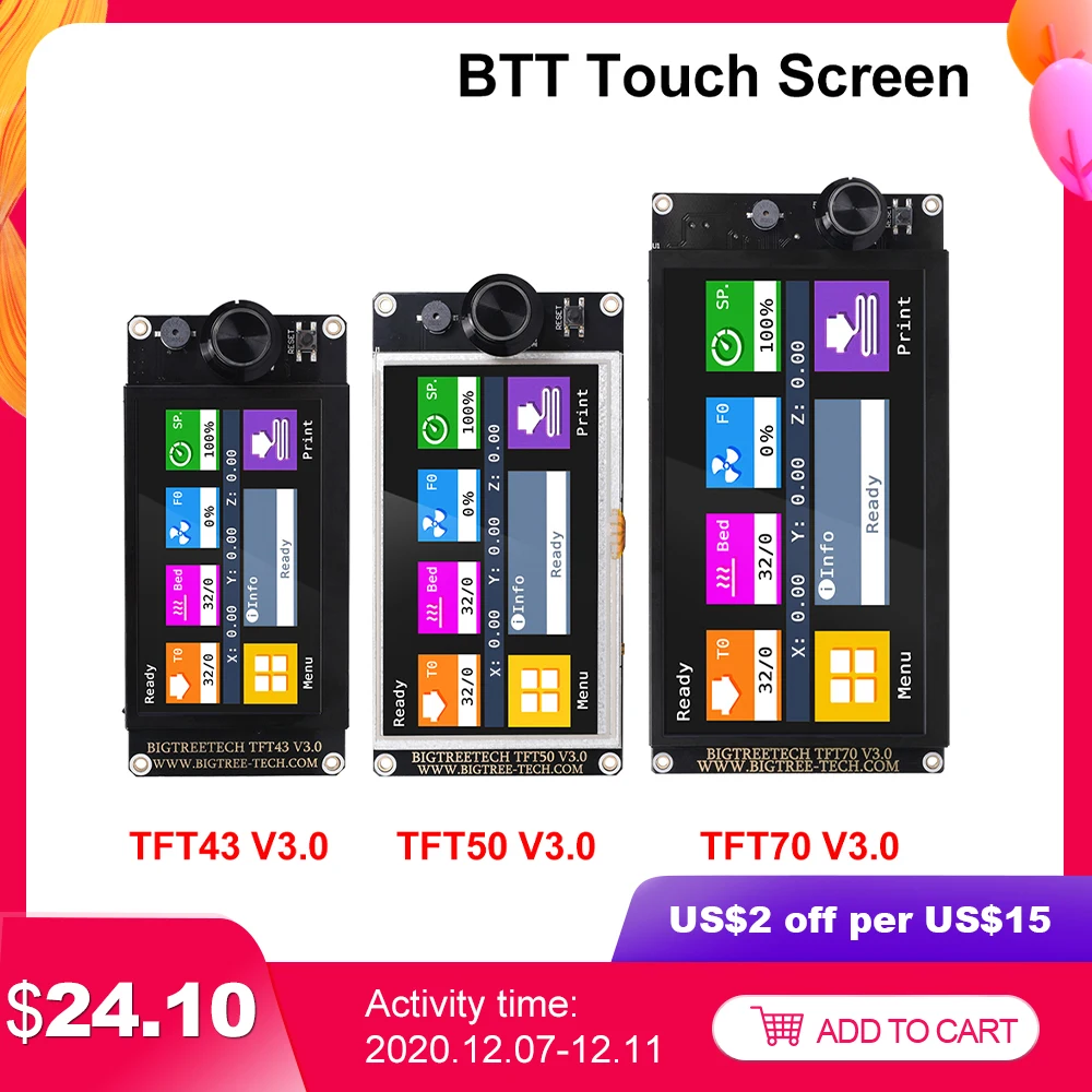 BIGTREETECH TFT43 V3.0 TFT50 TFT70 Touch Screen 12864 LCD 3D Printer Parts MKS TFT70 For SKR V1.4 Turbo SKR MINI E3 Ender 3
BIGTREETECH TFT43 V3.0 TFT50 TFT70 Touch Screen 12864 LCD 3D Printer Parts MKS TFT70 For SKR V1.4 Turbo SKR MINI E3 Ender 3