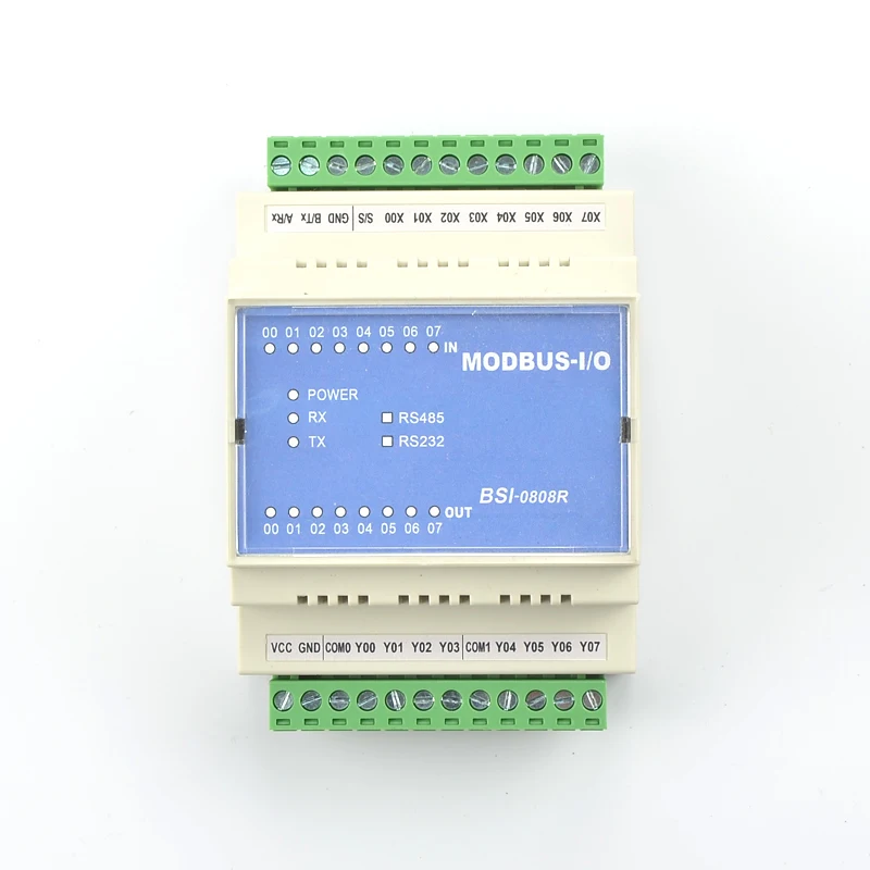Modbus protocol extension Remote IO module DC9V-48V 8 input 8 output relay signal acquisition RS232/485
Modbus protocol extension Remote IO module DC9V-48V 8 input 8 output relay signal acquisition RS232/485