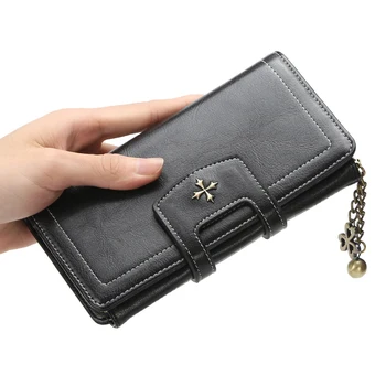 Women'S Wallet Oil Wax Leather Medium Long Type Korean Style Fashionable Large Capacity Handbag Buckle Zipper Female'S Bag
Women'S Wallet Oil Wax Leather Medium Long Type Korean Style Fashionable Large Capacity Handbag Buckle Zipper Female'S Bag