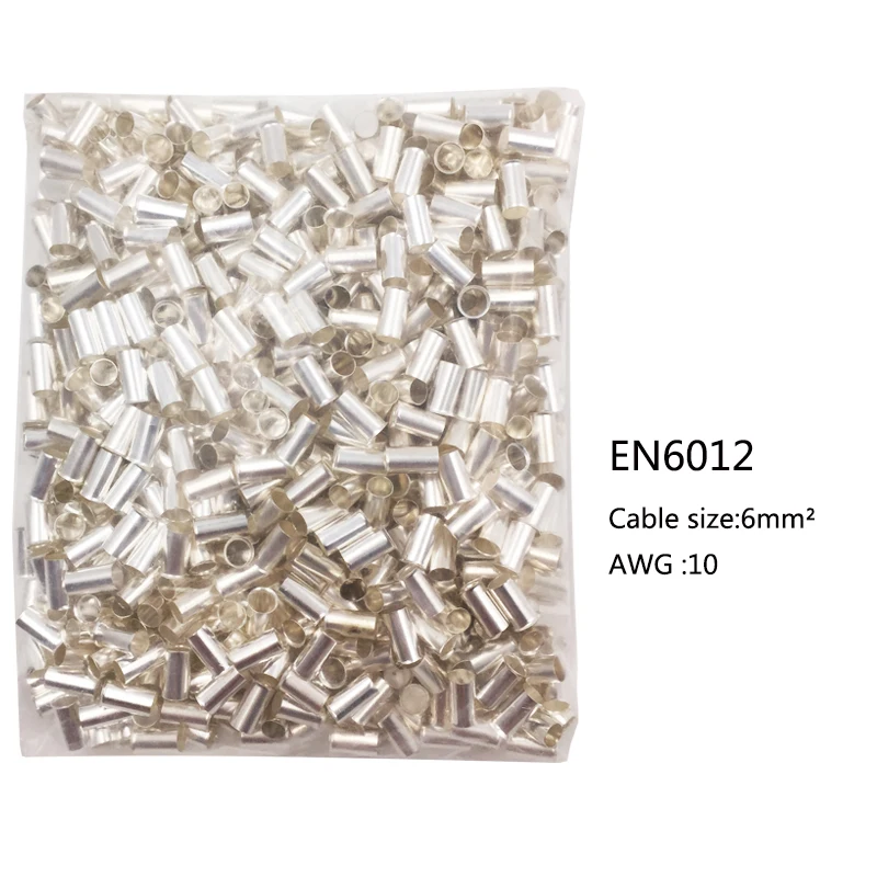 1000PCS crimp terminal fitting tube naked cold pressed terminals jiont (Type TG) electrical wire connectors for cable 6mm2 AWG10
1000PCS crimp terminal fitting tube naked cold pressed terminals jiont (Type TG) electrical wire connectors for cable 6mm2 AWG10