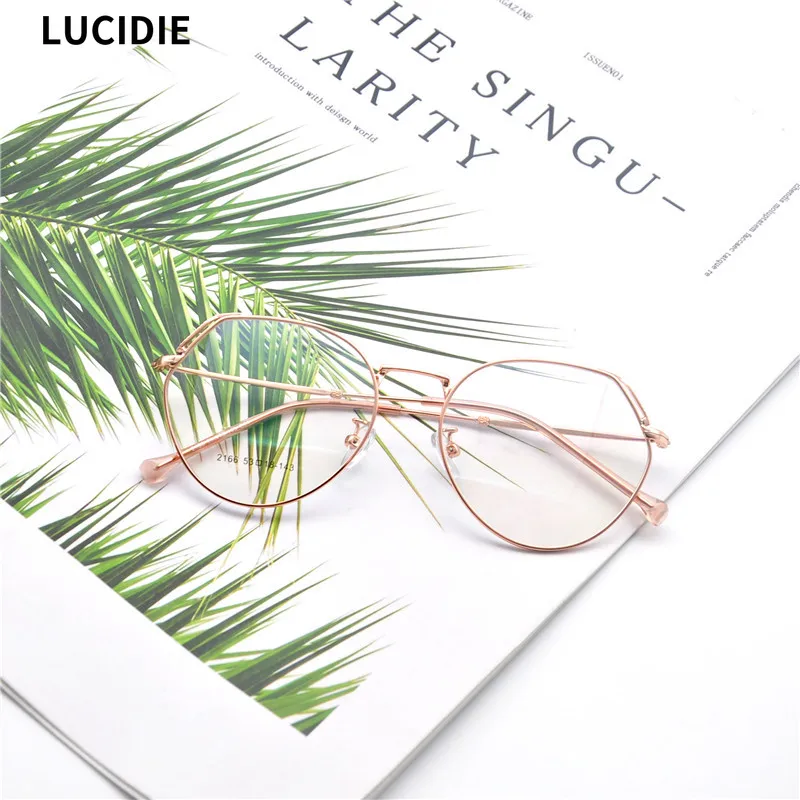 Женские оправы для очков lucidy полигональные очки в винтажном стиле с прозрачными