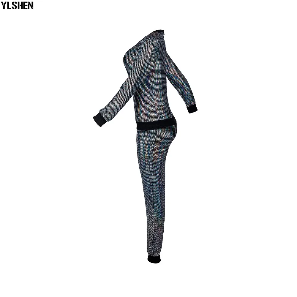 2 Two Piece Set Women Tracksuit Sexy Sequins Long Sleeve Clothes Plus Size Club Outfits Tops +Pants Sweat Suits Matching Sets 27