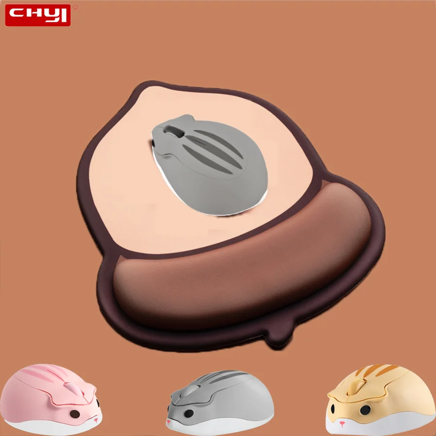 Беспроводная мышь CHUYI 2 4G розовый мини-хомяк Мультяшные мыши эргономичная Мини 3D