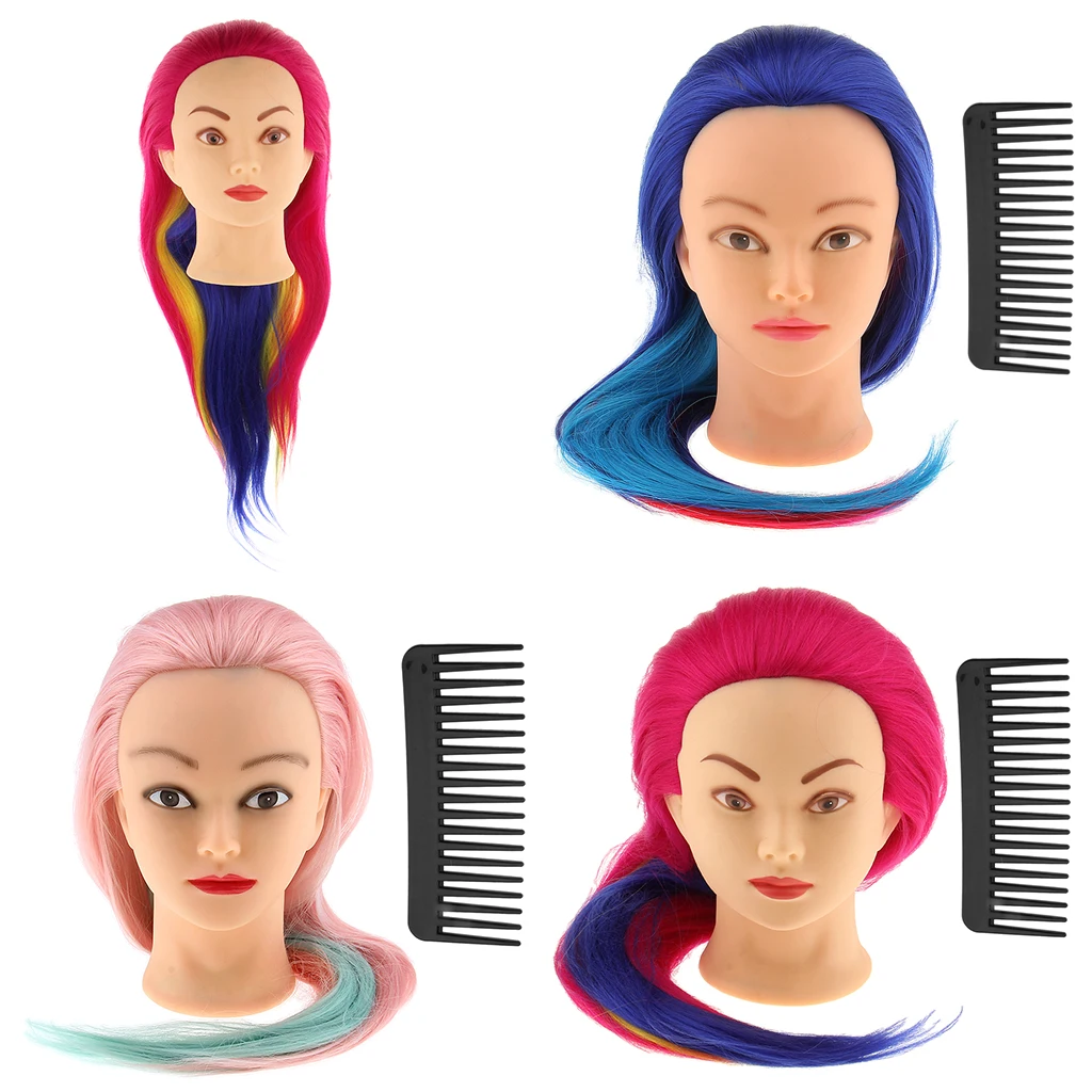 Salon Cosmetology Hairdressing Practice Training Mannequin Hairdresser Manikin Head w/ Mount Hole Long Hair 3 Types Salon Cosmetology Hairdressing Practice Training Mannequin Hairdresser Manikin Head w/ Mount Hole Long Hair 3 Types