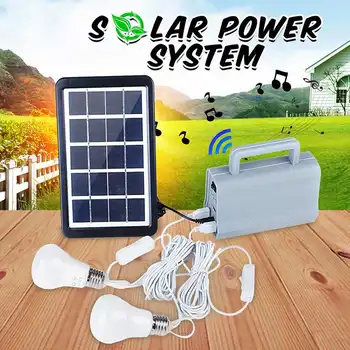 New Solar Power Panel Generator Kit bluetooth Speaker USB Charger Home System+2 LED Bulbs Outdoor Lighting Smartphone charging
New Solar Power Panel Generator Kit bluetooth Speaker USB Charger Home System+2 LED Bulbs Outdoor Lighting Smartphone charging