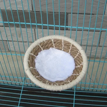 Hand Woven Hemp Rope Cotton Bird Nest Breeding Nest Parrot Bird Toy Pet Bird Supplies (Cushion for Random Color)
Hand Woven Hemp Rope Cotton Bird Nest Breeding Nest Parrot Bird Toy Pet Bird Supplies (Cushion for Random Color)
