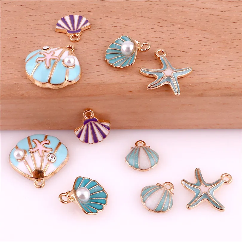 10pcs Alloy Enamel Drop Oil Blue Ocean Shell Conch Pendant Findings Charms for DIY Necklace Accessories Making
10pcs Alloy Enamel Drop Oil Blue Ocean Shell Conch Pendant Findings Charms for DIY Necklace Accessories Making