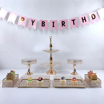 High-quality Cake Stand Set white Crystal Metal Cupcake decorations Dessert Pedestal Party Display Table Decorations 2020
High-quality Cake Stand Set white Crystal Metal Cupcake decorations Dessert Pedestal Party Display Table Decorations 2020