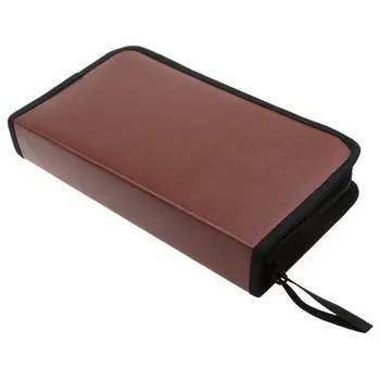 80-Discs Portable Leather Storage Bag Zippered Storage Case for CD DVD Hard Disk Album - Brown 
80-Discs Portable Leather Storage Bag Zippered Storage Case for CD DVD Hard Disk Album - Brown