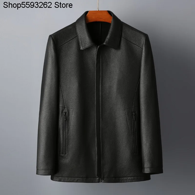 Haining Deerskin Leather Coat Male Genuine Leather Lapel Leisure Gao File Head Layer Leather Leather Jacket Coat Chao
Haining Deerskin Leather Coat Male Genuine Leather Lapel Leisure Gao File Head Layer Leather Leather Jacket Coat Chao