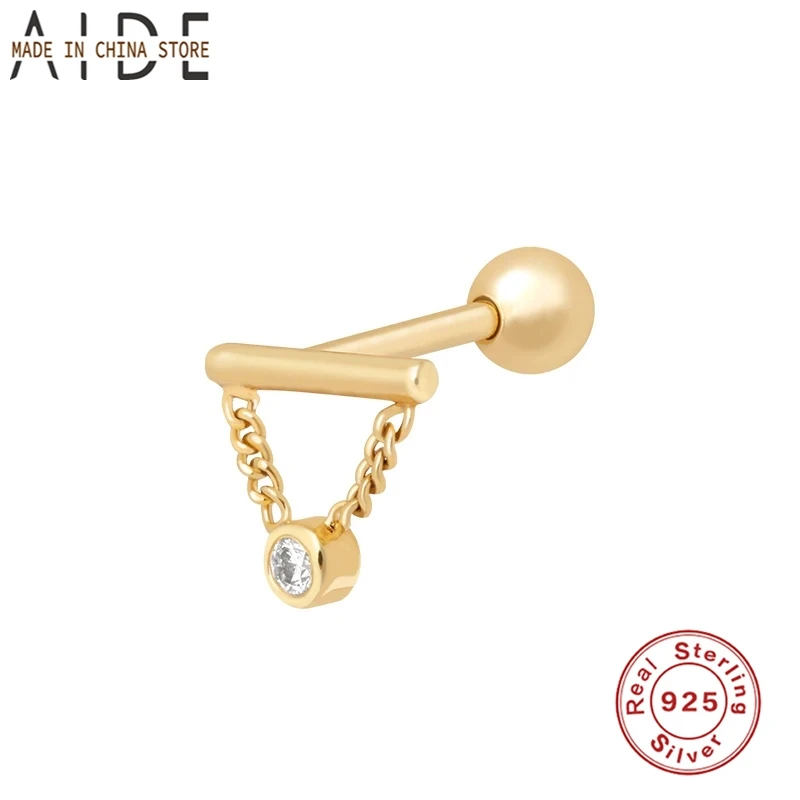 Aide 925 Sterling Silver Stud Earrings Simple Horizontal Chain Tassel With Zircon Thread Piercing Earring Bijouteria Brincos
Aide 925 Sterling Silver Stud Earrings Simple Horizontal Chain Tassel With Zircon Thread Piercing Earring Bijouteria Brincos