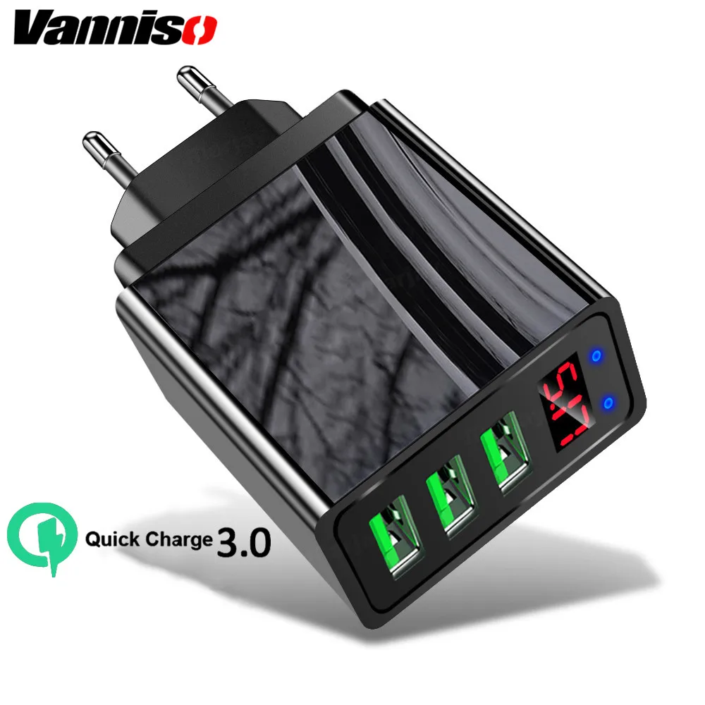 Vanniso Quick charge 3.0 USB Charger with Digital display For iphone X Samsung A50 S8 Xiaomi Redmi Note7 Fast charger EU US PLug
Vanniso Quick charge 3.0 USB Charger with Digital display For iphone X Samsung A50 S8 Xiaomi Redmi Note7 Fast charger EU US PLug