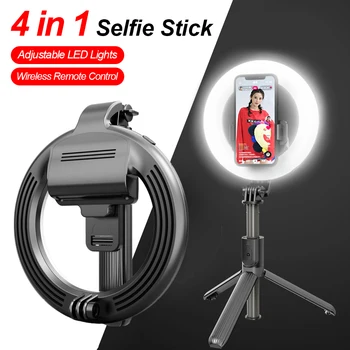 L07 4 in 1 selfie ring light wireless Bluetooth selfie stick mini tripod Handheld Extendable selfie stick Bracket With Remote
L07 4 in 1 selfie ring light wireless Bluetooth selfie stick mini tripod Handheld Extendable selfie stick Bracket With Remote