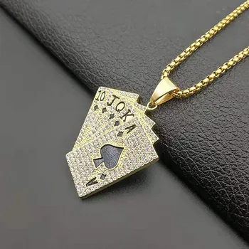 Stainless Steel Hip Hop Poker Card Pendant Necklace Gambler Game Card Necklaces Jewelry Gift Women Men Jewellery with Crystal
Stainless Steel Hip Hop Poker Card Pendant Necklace Gambler Game Card Necklaces Jewelry Gift Women Men Jewellery with Crystal
