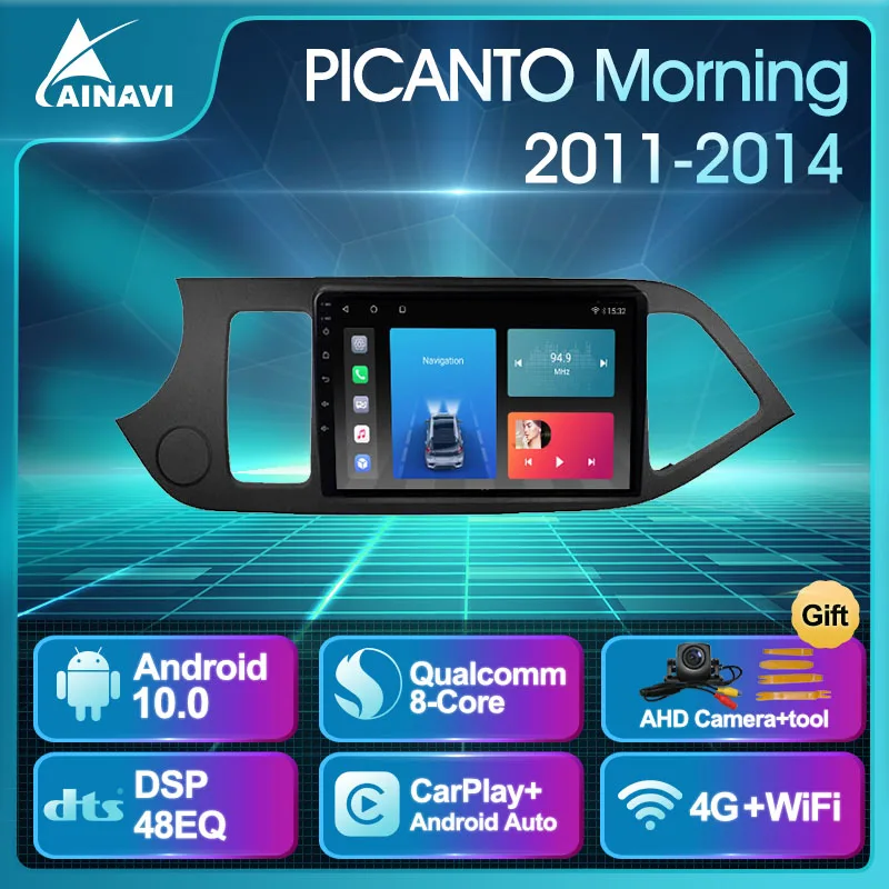 Автомобильный радиоприемник Android 10 QLED экран для KIA PICANTO Morning 2011-2014 автомобильный
