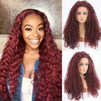 Charisma Kinky Curly Wig Synthetic Lace Front Wig Heat Resistant Red Wigs with Baby Hair Burgundy Red Wigs For Black Women
Charisma Kinky Curly Wig Synthetic Lace Front Wig Heat Resistant Red Wigs with Baby Hair Burgundy Red Wigs For Black Women