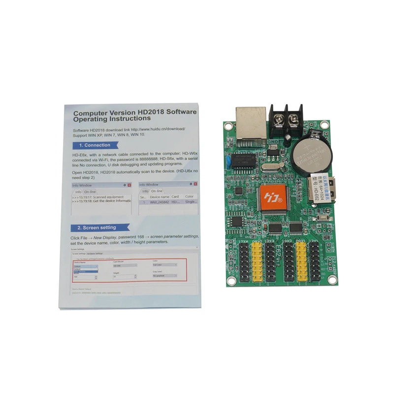 HD-E62 led controller Wireless transmission for U-Disk/RJ45 network port control card for P10 P6 P8 led display screen rs232
HD-E62 led controller Wireless transmission for U-Disk/RJ45 network port control card for P10 P6 P8 led display screen rs232