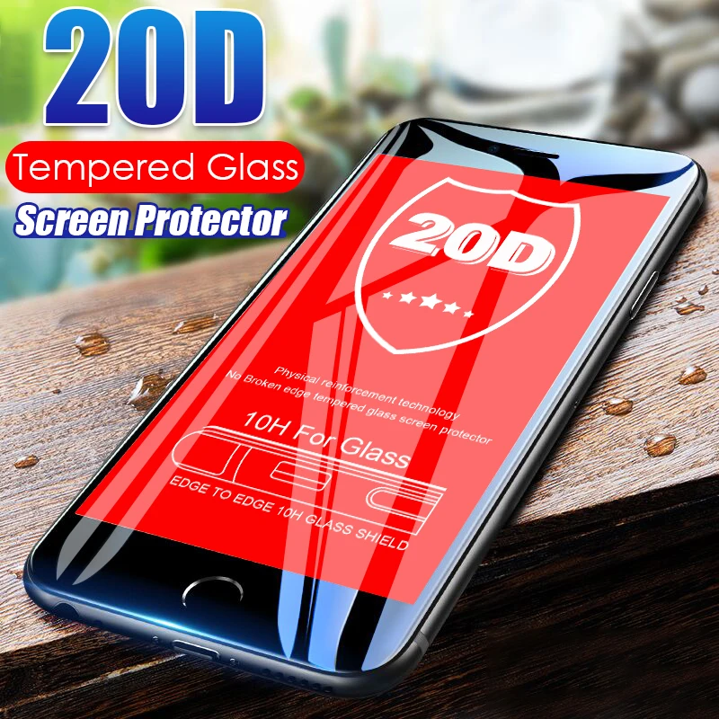 Изогнутое закаленное стекло 20D с полным покрытием для IPhone 11 Pro Max XR X XS 8 7 6 6s Plus