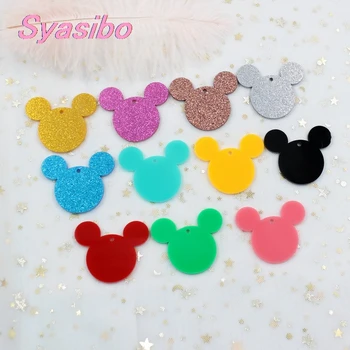 50mm Acrylic Mouse Head Party DIY Pink Black Glitter Mouse Keychains Ornaments Laser Cut Eco-Friendly -AC1058 
50mm Acrylic Mouse Head Party DIY Pink Black Glitter Mouse Keychains Ornaments Laser Cut Eco-Friendly -AC1058