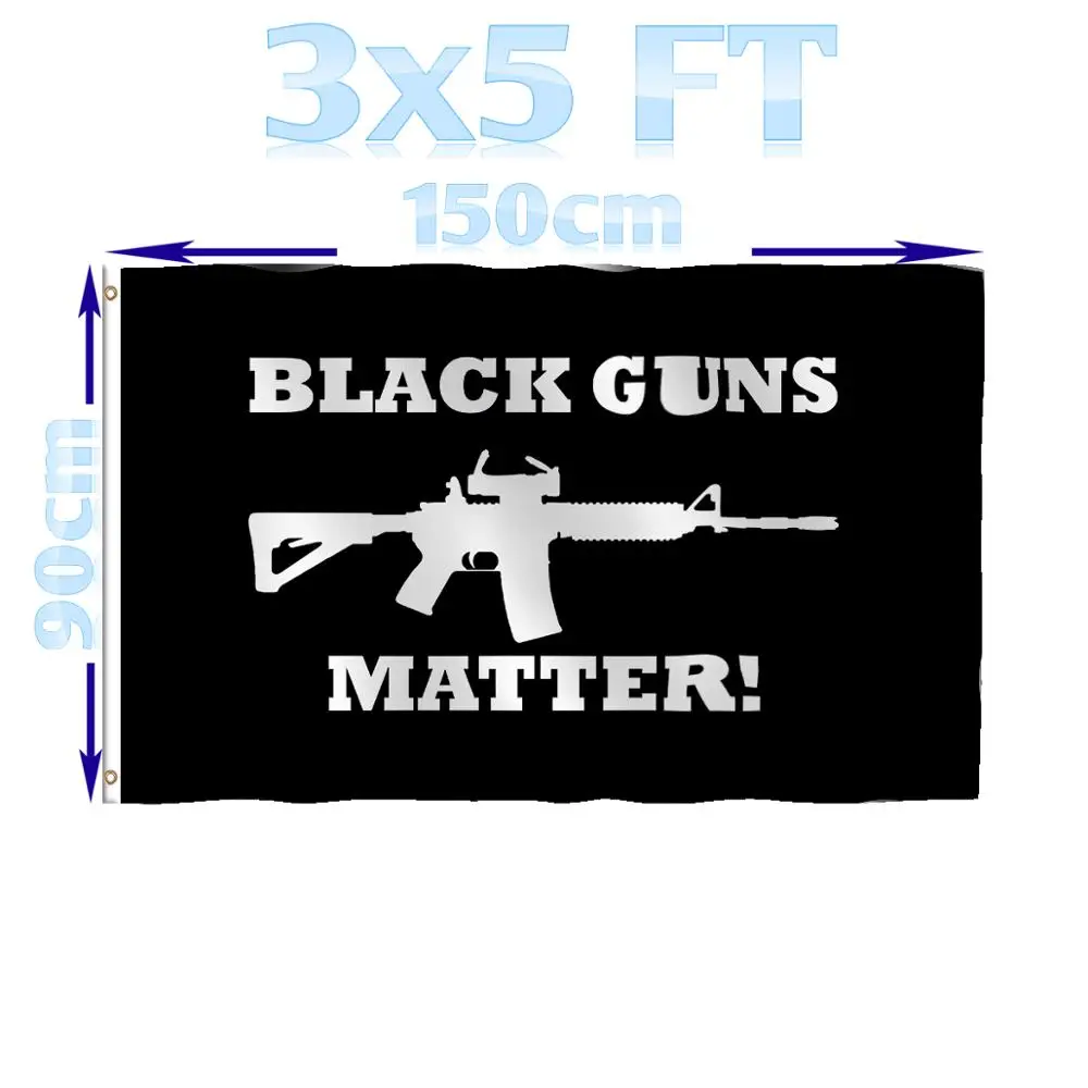 

BENFACTORY Store 3x5 Ft Black Guns M4 Matter Flag Single Layer 100D Polyester Brass Grommets Indoor Outdoor