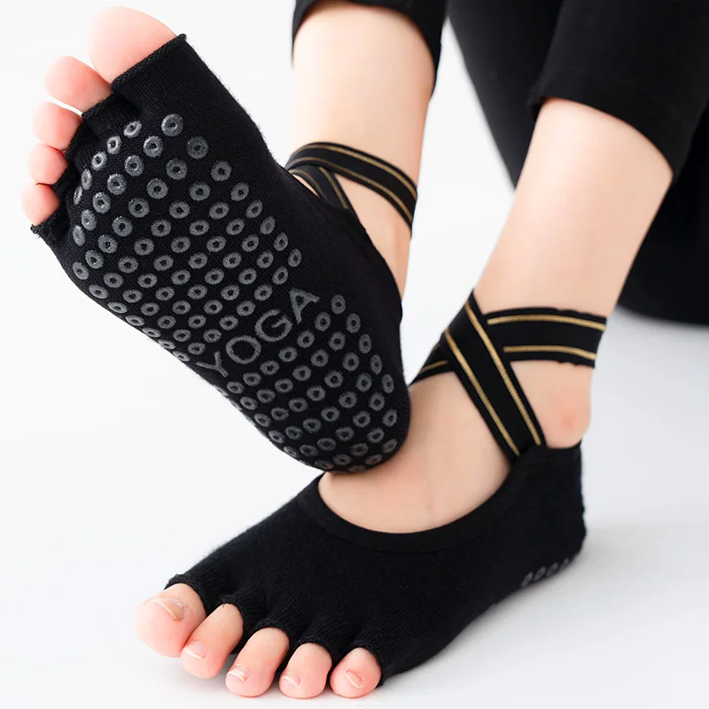 Professional-Bandage-Five-Toe-Yoga-Socks-Breathable-Fingerless-Pilates-Socks-Anti-Slip-Silicone-Sport-Ballet-Slippers (1)