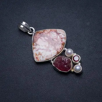 Natural Ocean Jasper,Rare Cluster Amethyst,River Pearl Amethyst 925 Sterling Silver Pendant 2 1/4" U0436
Natural Ocean Jasper,Rare Cluster Amethyst,River Pearl Amethyst 925 Sterling Silver Pendant 2 1/4" U0436