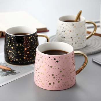 Ceramic Coffee Mug Milk Cup Creative Starry Sky Pattern Drinkware with Golden Handle Black White Tea Cup High Quality Cute Mug
Ceramic Coffee Mug Milk Cup Creative Starry Sky Pattern Drinkware with Golden Handle Black White Tea Cup High Quality Cute Mug
